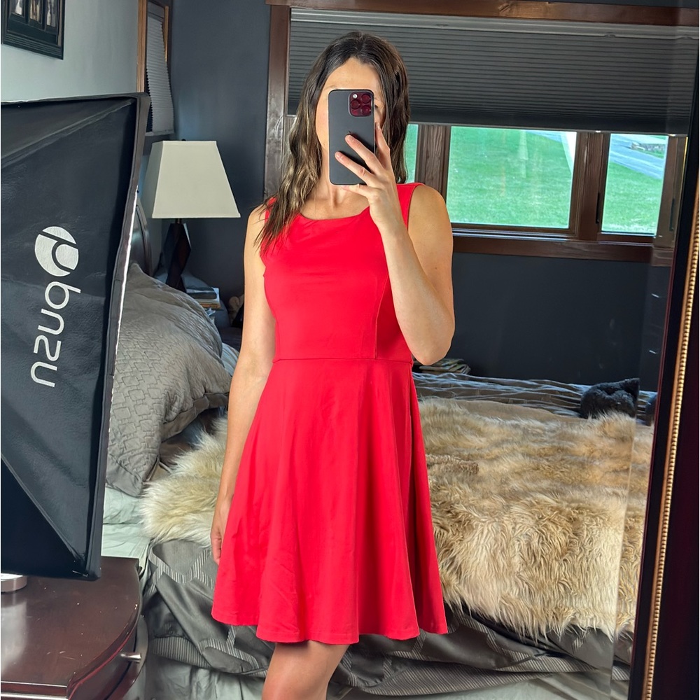 Cynthia Rowley Sleeveless Red Skater Mini Dress, Size 4